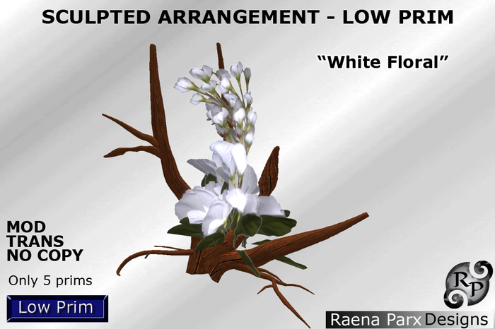 WHITE WISTERIA FLORAL PLANTER  - *RPD*