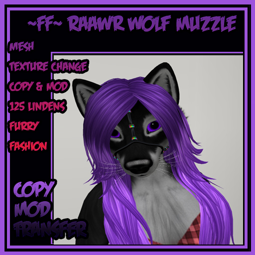 ~FF~ Raawr Wolf Muzzle (Texture Change)