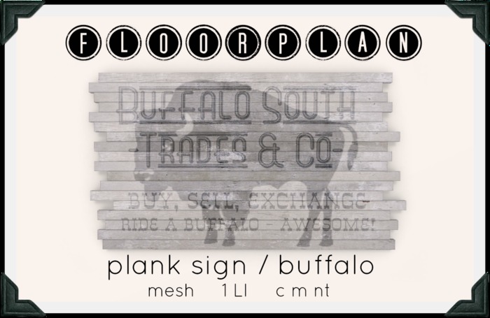floorplan. plank sign / buffalo [ boxed ]