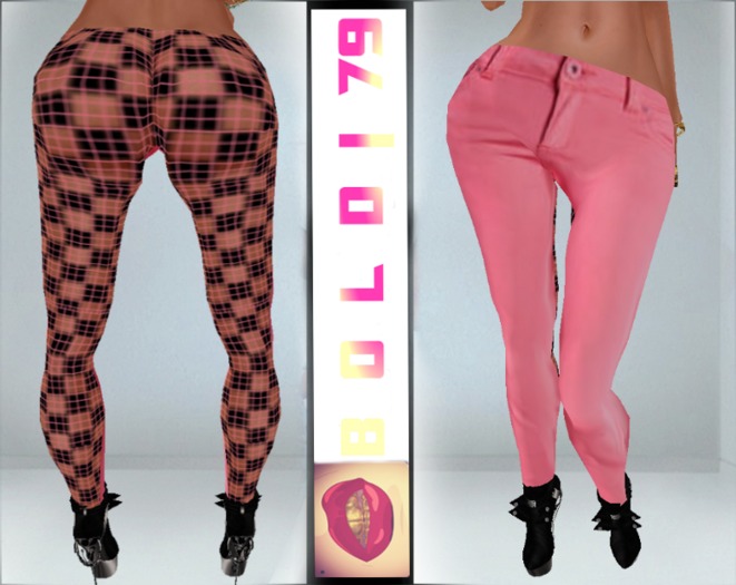 .:B79:. Pink Laceback Jeans