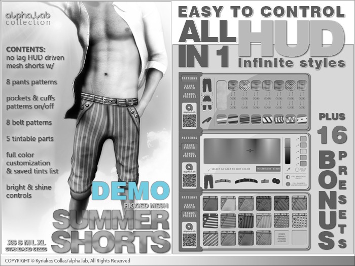 [alpha.lab] Mens's Summers Shorts w/ HUD - DEMO