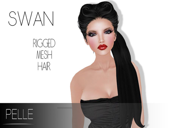 Pelle - SWAN 100% RIGGED MESH HAIR BLACK