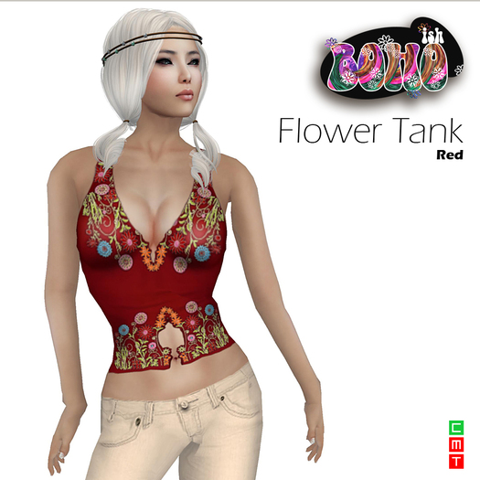 BOHOish - Flower Tank Red