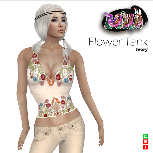 BOHOish - Flower Tank Ivory