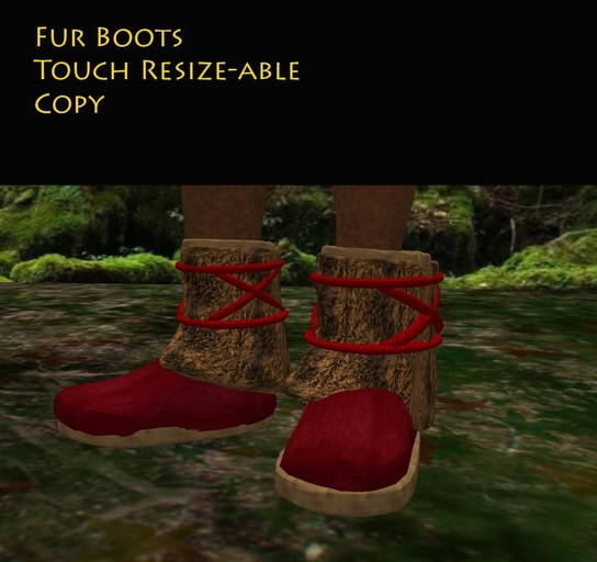 Moccasin Fur Boots Red