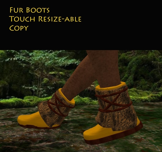 Moccasin Fur Boots Gold