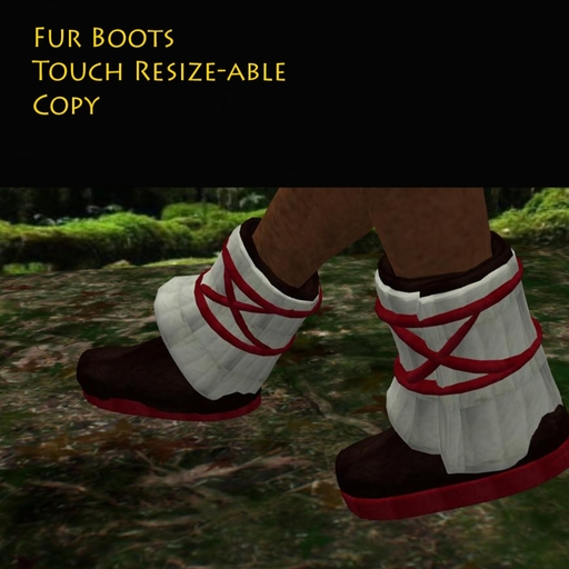 Moccasin Fur Boots Crimson