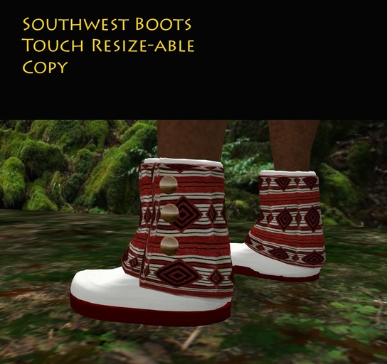 Moccasin Boots Red Striped