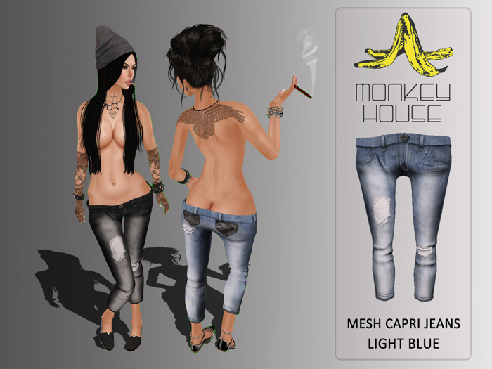 ~monkey house~ Capri Jeans Light Blue