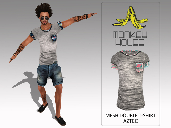 ~monkey house~ Double T-Shirt Aztec