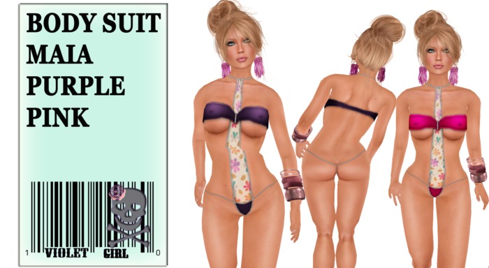 [VIOLET GIRL]  BODY SUIT MAIA PURPLE/PINK