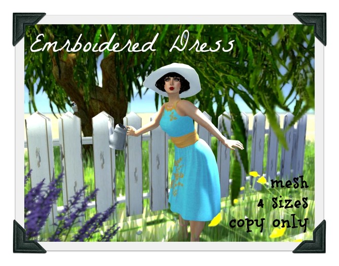 *MS Embroidered dress Robins egg