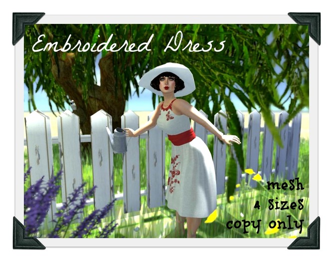 *MS Embroidered dress Robins egg