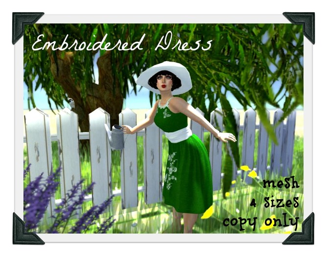 *MS Embroidered dress Robins egg