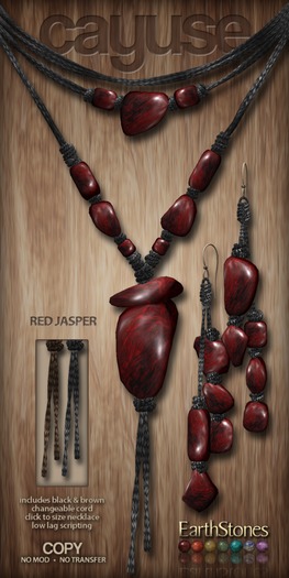 EarthStones Cayuse Jewelry Set - Red Jasper (BOX)