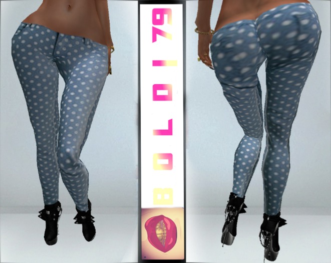 .:B79:. Blue Poka Dot Jeans