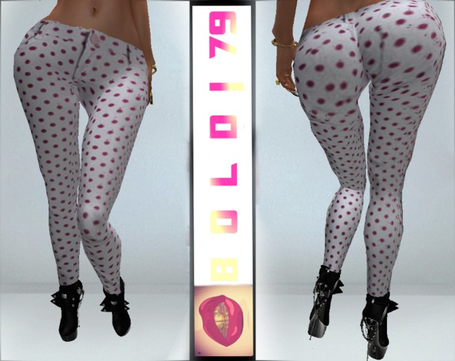 .:B79:. Pink Poka Dot Jeans