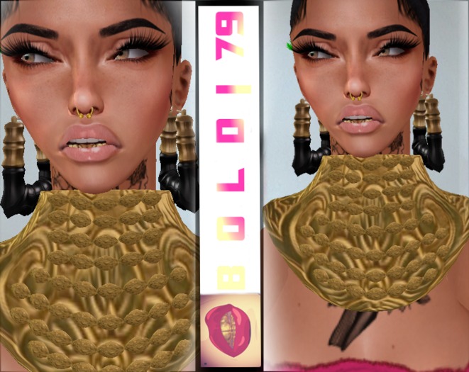 .:B79:. Gold Neck Dress