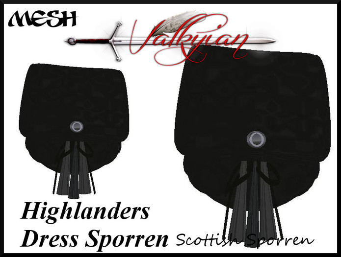 ~Valkyrian~HighLanders Sporran Blk(MESH)