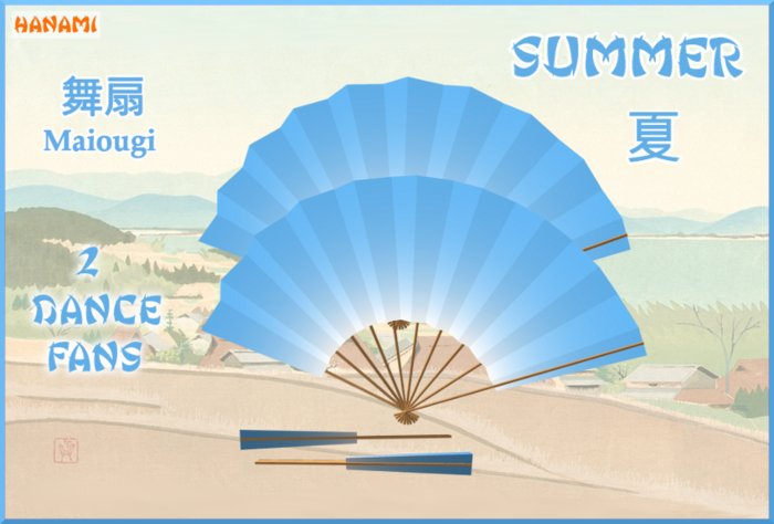 Dance Fans "summer"   Geisha  舞扇 Maiougi 