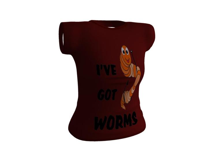 Womens Mesh Shirt RED Got Worms  DEMO