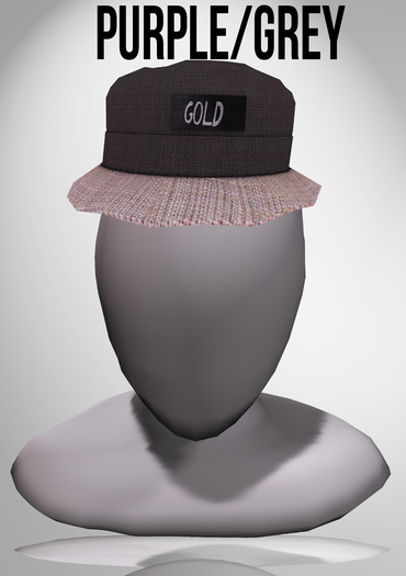[Gold] Bucket Hat Purple/Grey