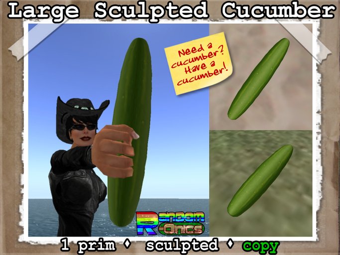 ~[ RANDOM-ONICS ]~ Large Sculpted Cucumber (BOXED)  