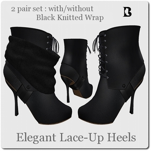 Elegant Lace-Up Mesh Heels 2 Pair Set