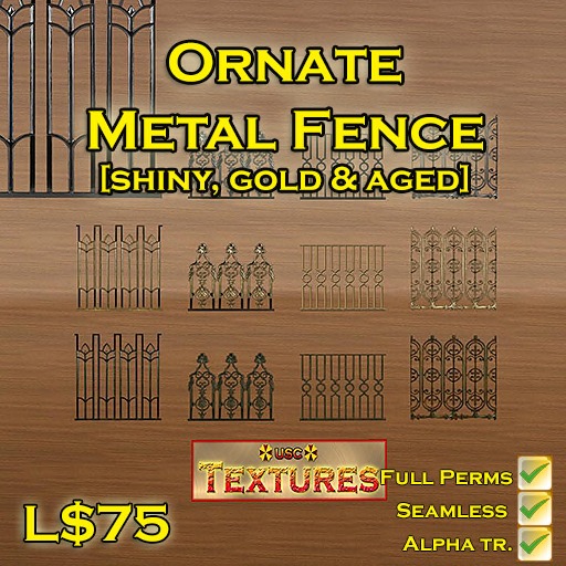 USC Textures - Ornate Metal Fence 