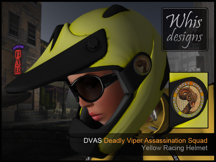 Whis Designs ♦ Casco Amarillo de Carreras DVAS 
