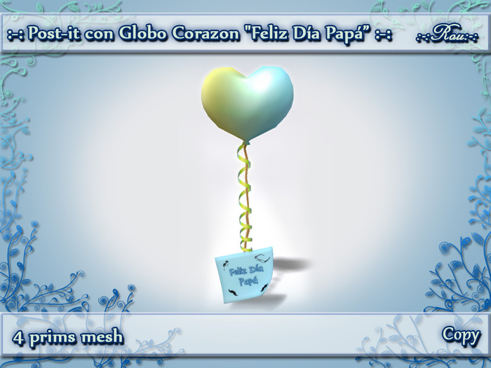 :-: Post-it c/Globo Corazon Feliz Dia Papa BOX :-: (WEAR&TOUCH)