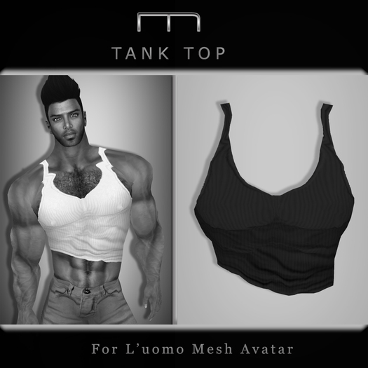 (M) Tank Top - Black (For L'uomo Mesh Avatar)