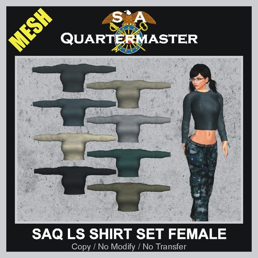SAQ MESH LONG SLEEVE SHIRT SET F [BOXED] 