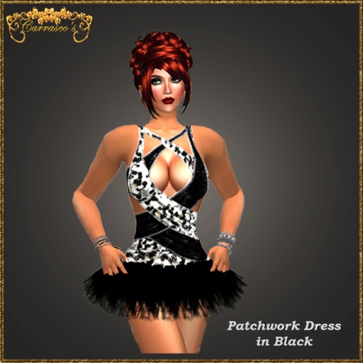 *Carrasco's* Black Patchwork Dress