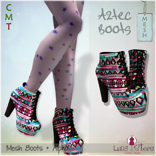 Luas Urban Style - Aztec Boots Pink - Mesh