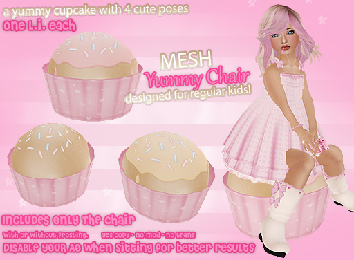 :*BABY*: Yummy Chair Pink {MESH}