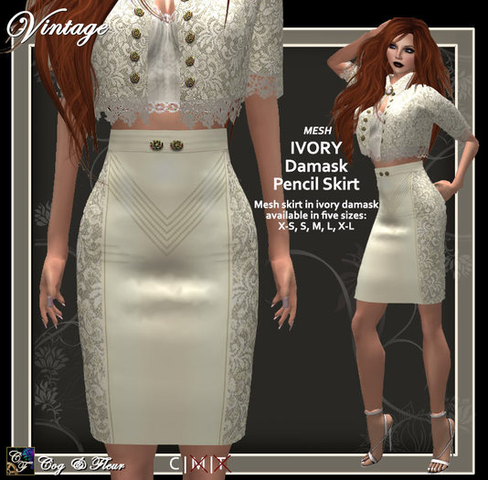 C&F Mesh Pencil Skirt Black Rose