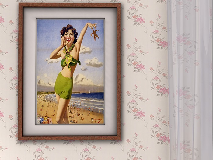 Dutchie mesh framed vintage poster Whitley Bay