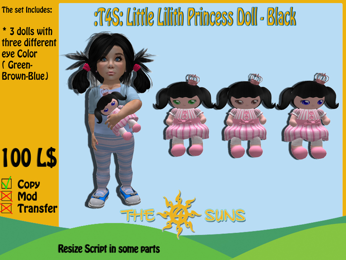 :T4S: Little Lilith Princess Doll - Black