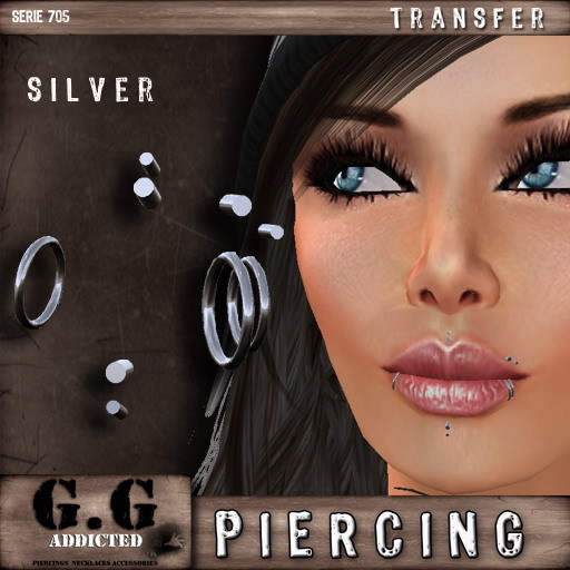 G.G Addicted Piercing L705 silver SET