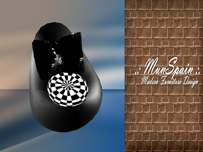 .:MS:.Beanbag Black & Checker   Box