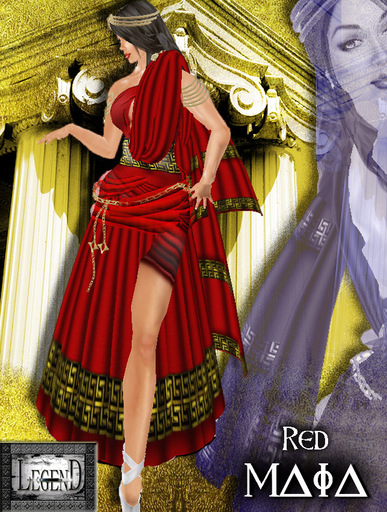 LEGEND - ROMAN FEMALE TOGA VIP MAIA  red