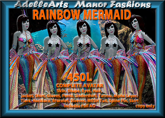 AdelleArts Rainbow Mermaid