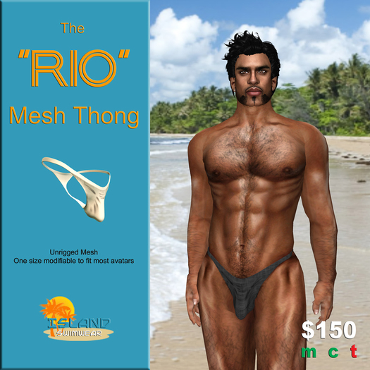 Charcoal "RIO" Mesh Thong