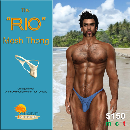 Blueberry "RIO" Mesh Thong