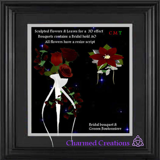 * Modern Bride Red White  Set 2  Wedding Flower,Wedding Bouquet,Bridal Bouquet 