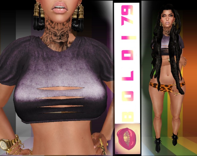 .:B79:. Ripped Crop Top Metal