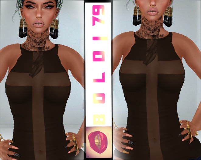.:B79:. Brown SeeThrew Cross Top [LONG]