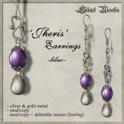 Silent Woods, 'Jheris' Earrings -lilac-