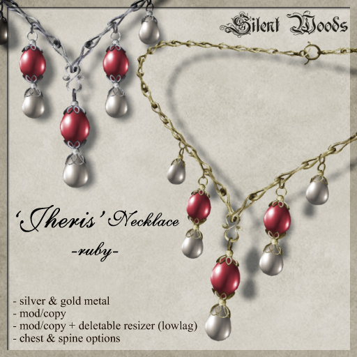 Silent Woods, 'Jheris' Necklace -ruby-
